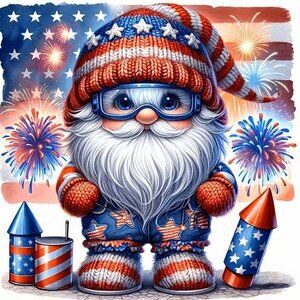 Patriotic Gnome Diamond Painting Kit #43